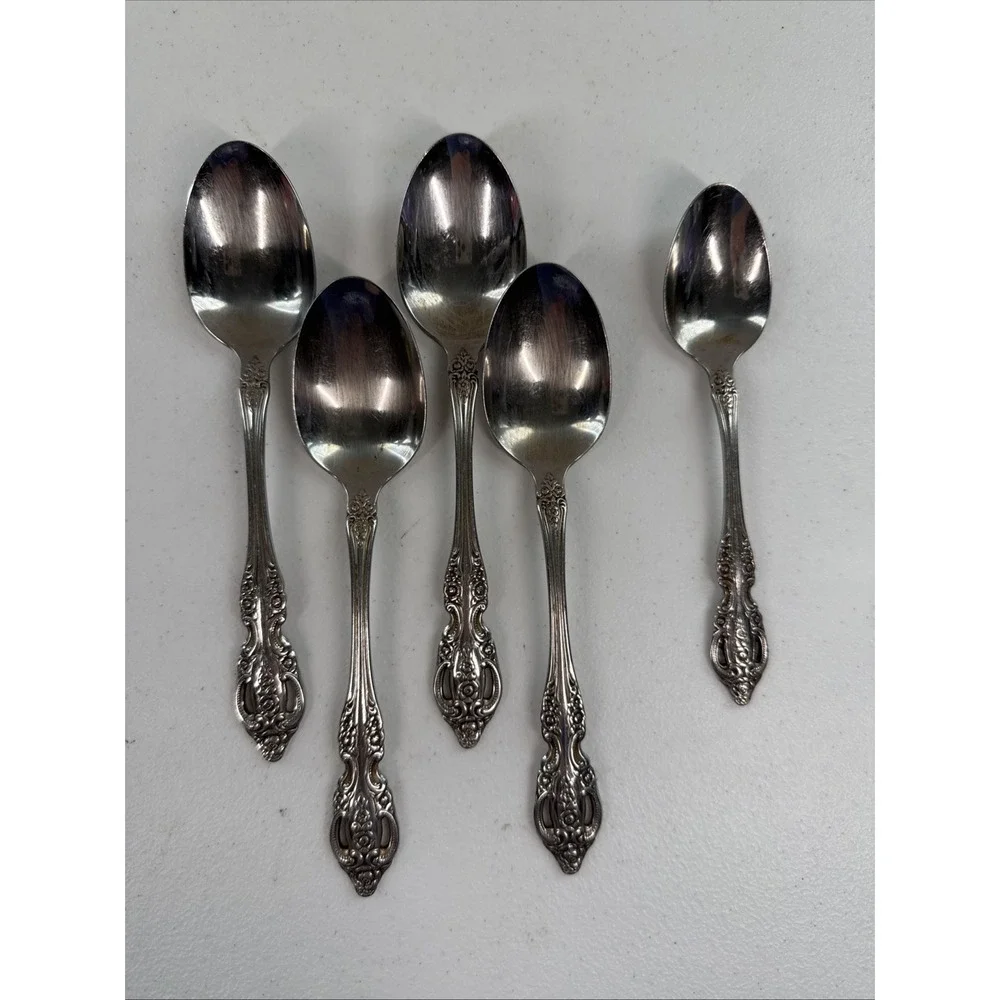 Oneida Pembrooke Renoir Set of 4 Soup 1 Dessert‎ Spoons Stainless Flatware Heir